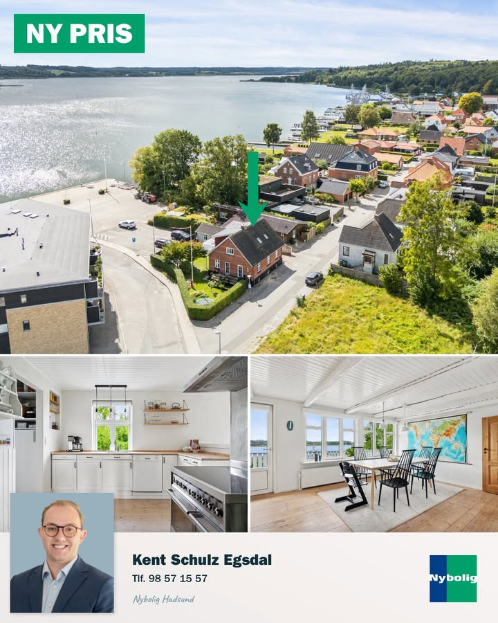 Nybolig Hadsund annoncerer ny pris på villa ved Mariager fjord