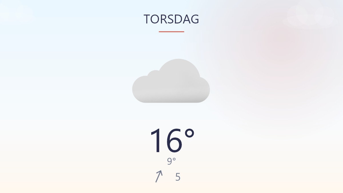 Mild dag med tørvejr og lidt vind