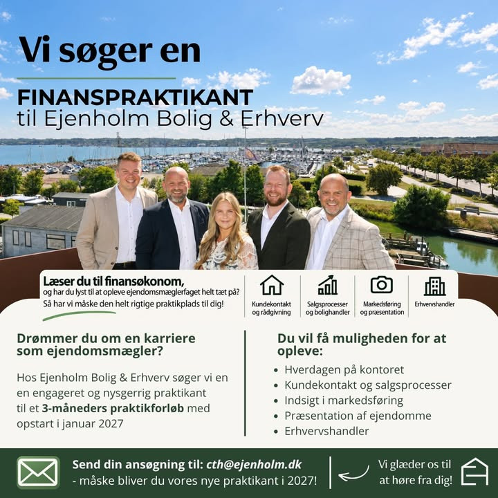 EJENHOLM BOLIG & ERHVERV søger finanspraktikant til 2027