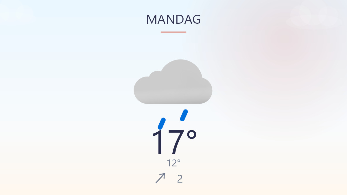 Lunt vejr med en lille fugtig note