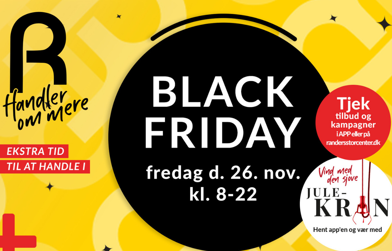 Ekstra tid til at handle i til Black Friday i Randers Storcenter