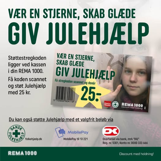 REMA 1000 Halgårdvej opfordrer til at støtte julehjælp ved kassen