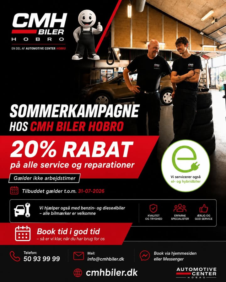 Oscar Biludlejning har sommerkampagne med 20% rabat på service og reparationer