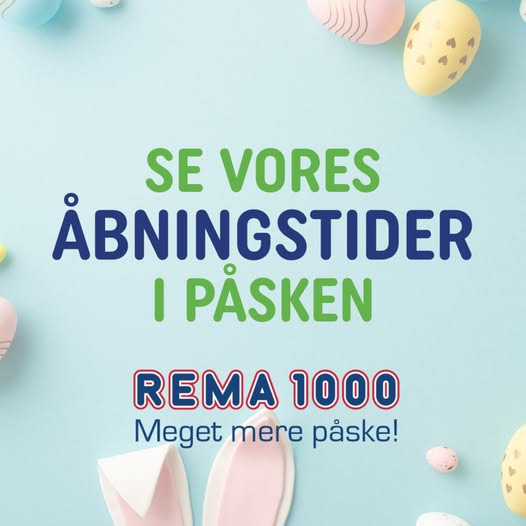 REMA 1000 Halgårdvej annoncerer påskeåbningstider