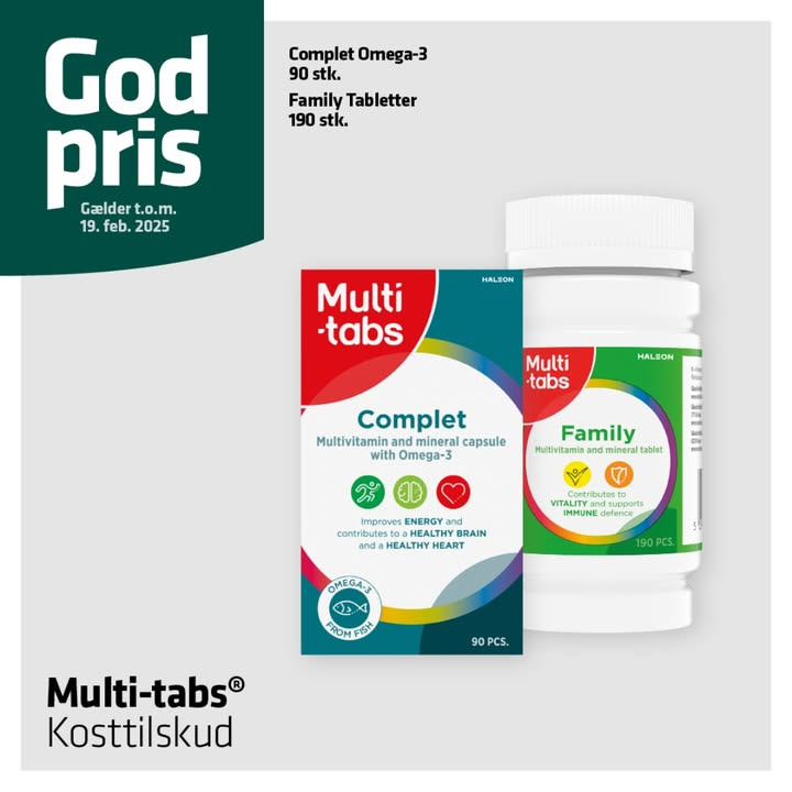 Ikast Apotek tilbyder gode priser på Multi-tabs kosttilskud