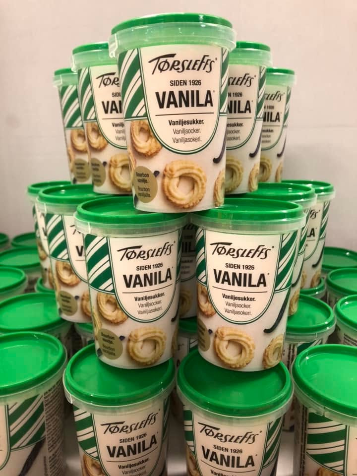 Min Købmand Øster Bjerregrav tilbyder Tørsleffs vaniljesukker til 8,88 kr. pr. bøtte