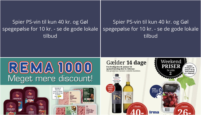 Spier PS-vin til kun 40 kr. og Gøl spegepølse for 10 kr. - se de gode lokale tilbud
