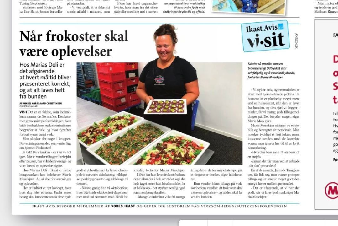 Maria's Deli takker Ikast Avis for besøg og omtale