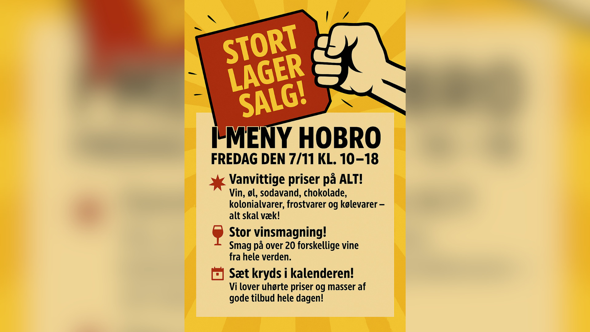 Stort lagersalg hos MENY Hobro – vanvittige priser og stor vinsmagning