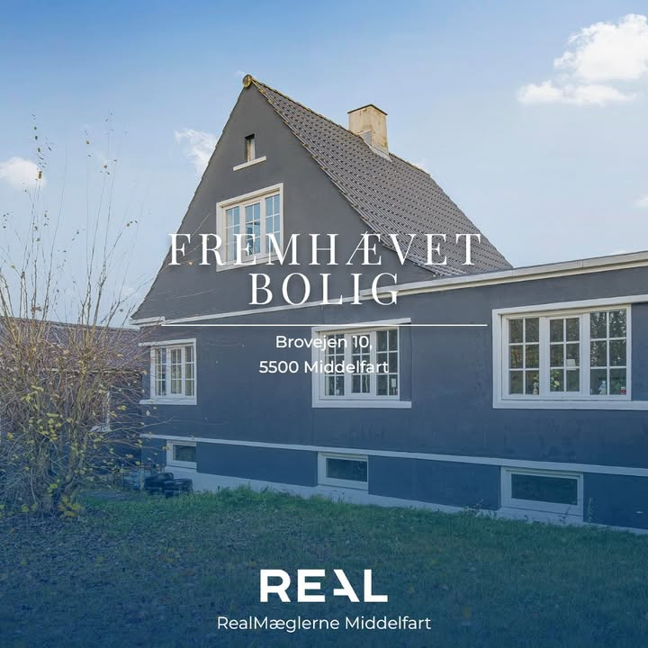 RealMæglerne Middelfart præsenterer murermestervilla med stor garage på Brovejen