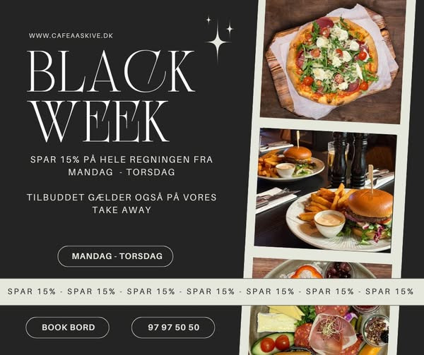 Black Week rabatter hos Café Å: Spar 15% på regningen mandag til torsdag