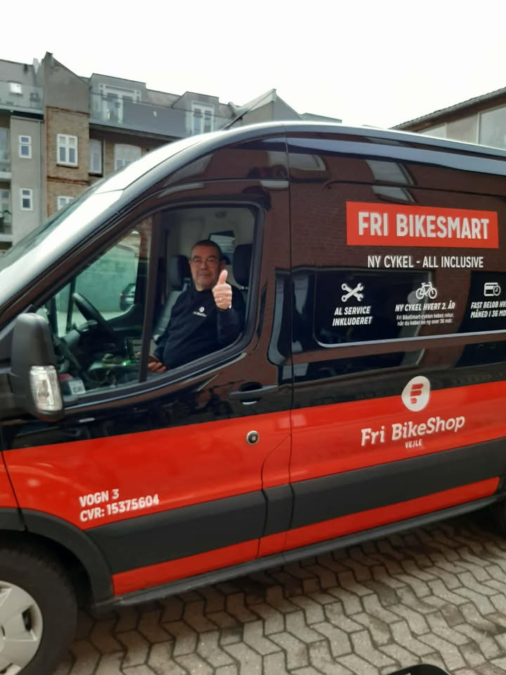Fri BikeShop Vejle tilbyder hent og bring af din cykel for 49 kr. per vej