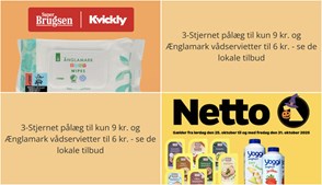 3-Stjernet pålæg til kun 9 kr. og Ænglamark vådservietter til 6 kr. - se de lokale tilbud