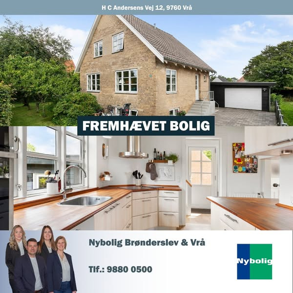 Nybolig Brønderslev & Vrå præsenterer familievenlig villa i Vrå med stor garage og skøn have