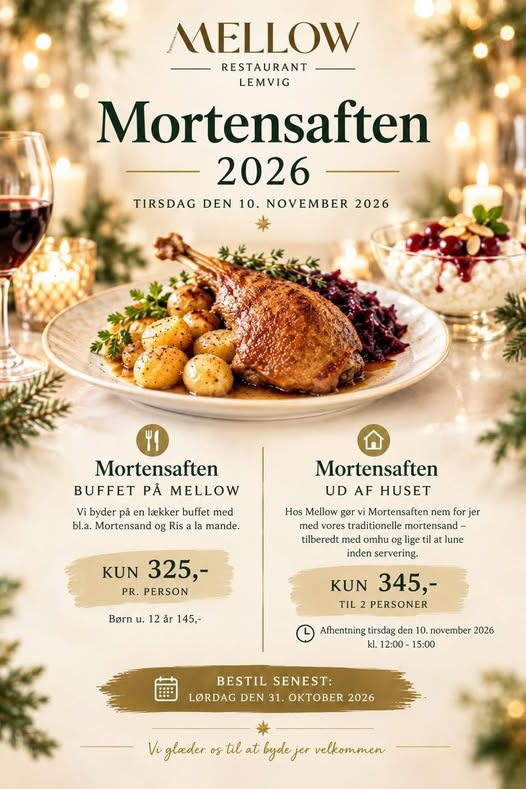 Restaurant Mellow tilbyder Mortensaftenmenu i restauranten og ud af huset