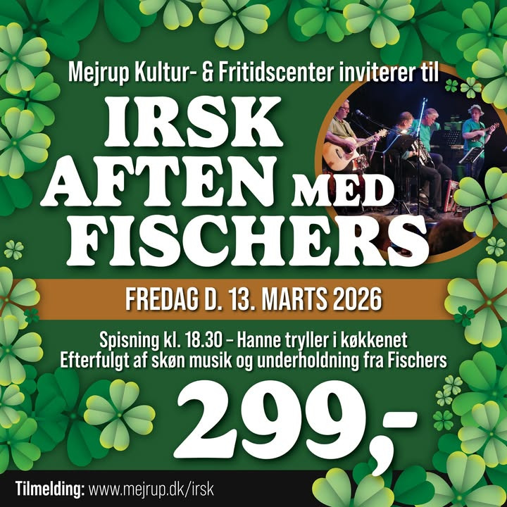 Mejrup Kultur- og Fritidscenter inviterer til festlig musikalsk aften i foråret