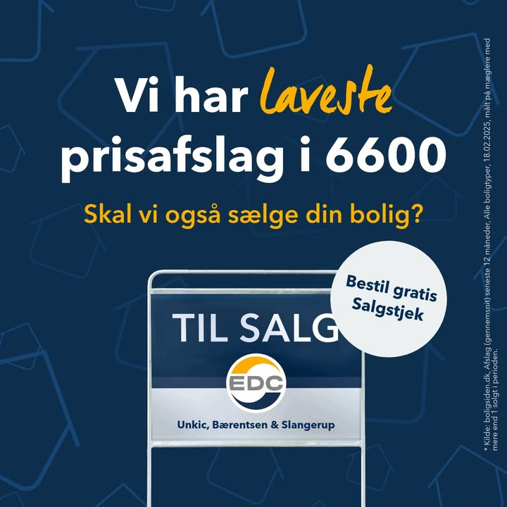 EDC Vejen er mægleren med lavest prisafslag i 6600 området