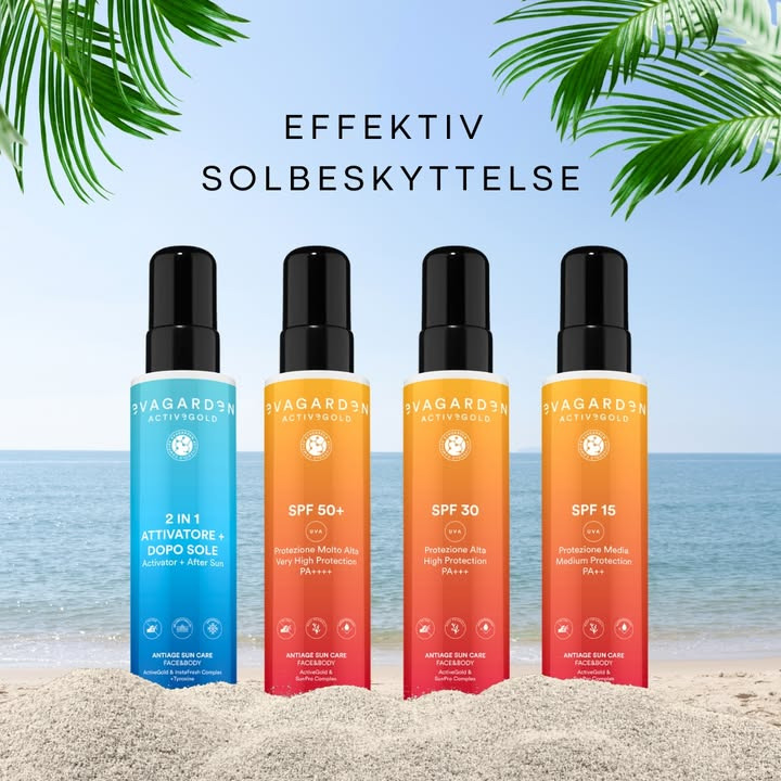 Top Clinic pr&#xE6;senterer Activegold Suncare fra EVAGARDEN til optimal hudpleje under solen