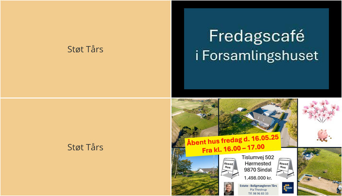 Nyt fra Estate Boligmægleren Tårs og Tårs Forsamlingshus 