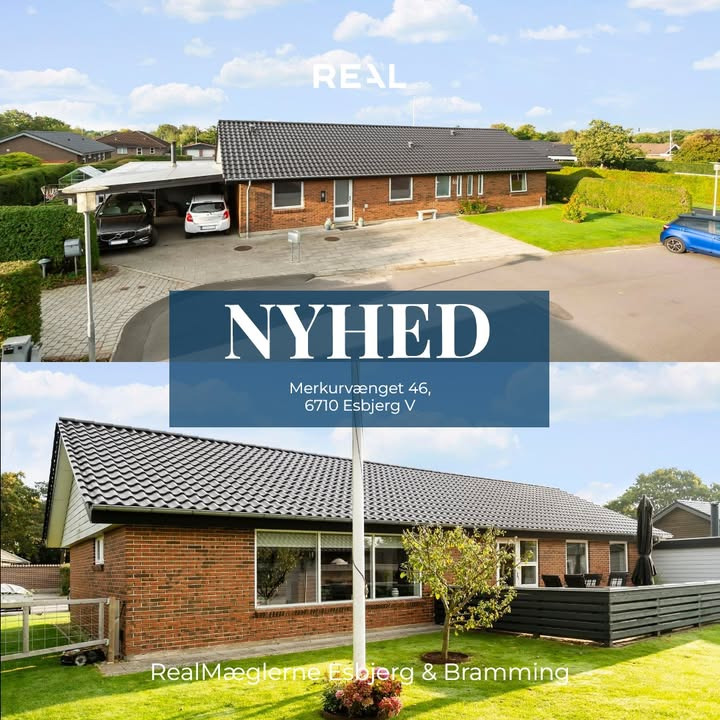 RealMæglerne Esbjerg og Bramming præsenterer familievilla i Sønderris på Merkurvænget