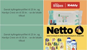 Dansk kyllingebrystfilet til 25 kr. og Hardys Crest vin til 35 kr. - se de lokale tilbud