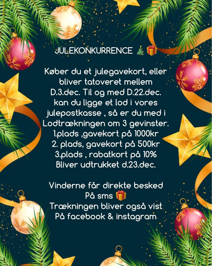 Skin & Colors Tattoo ApS inviterer til julekonkurrence med ledige tider i december