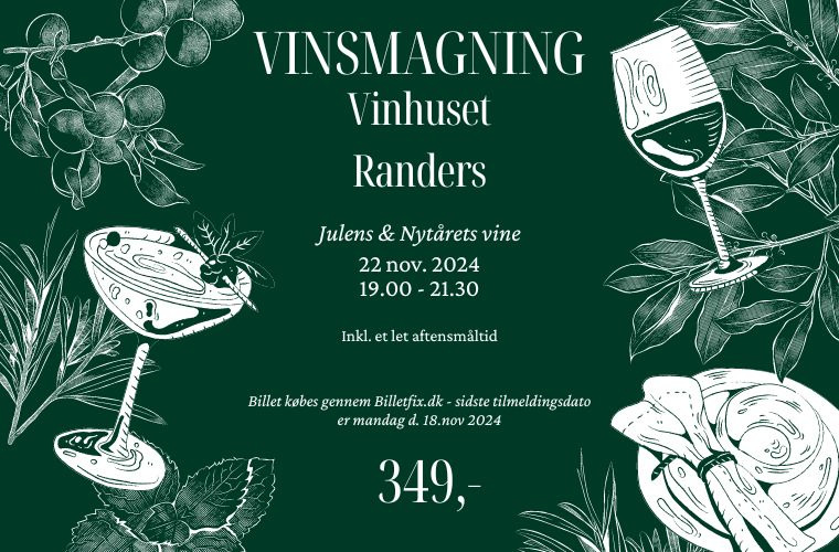 Kom til jule- og nytårssmagning i Vinhuset Randers