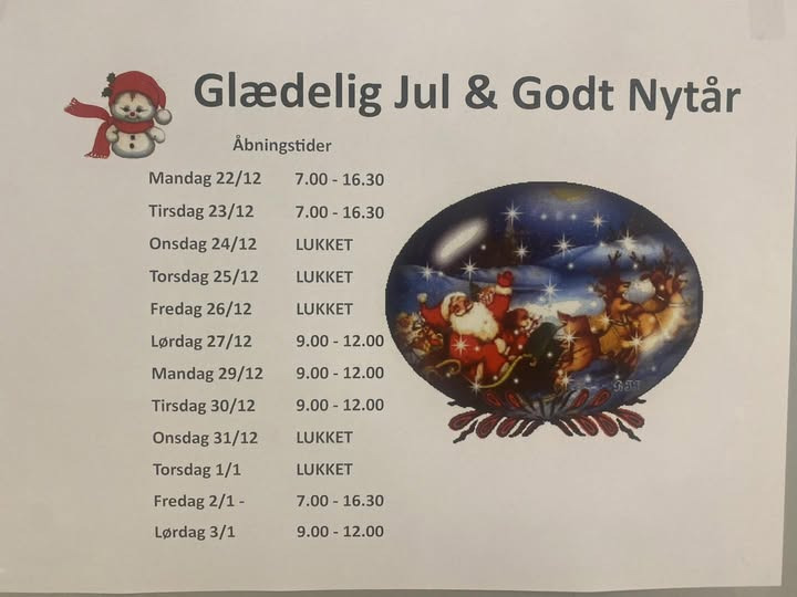 SB Lindgaard A/S annoncerer åbningstider for julen 