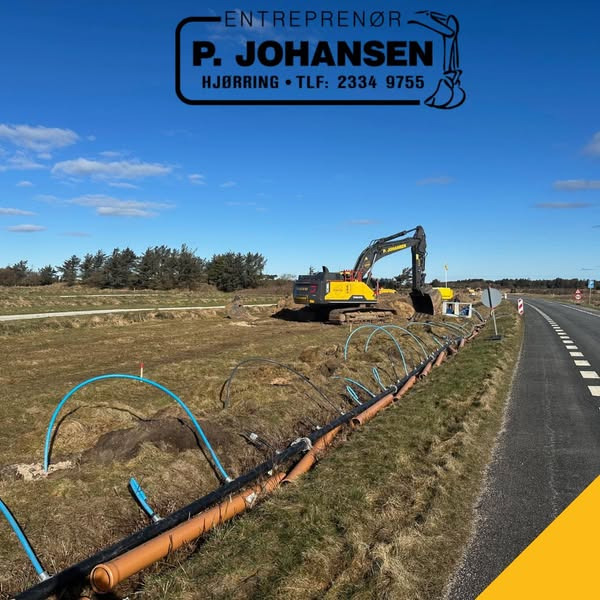 Entreprenør P. Johansen ApS udfører kloakering med grundvandssænkning for Hjørring Vandselskab