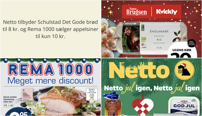 Netto tilbyder Schulstad Det Gode brød til 8 kr. og Rema 1000 sælger appelsiner til kun 10 kr.