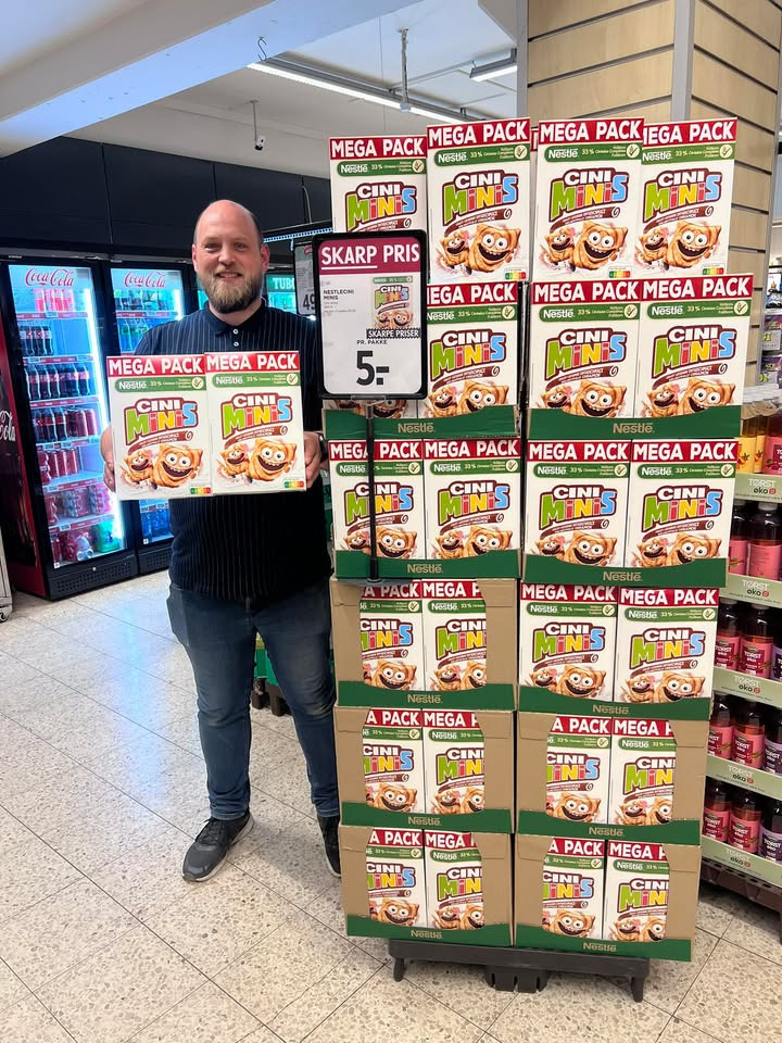 Meny Klarup sælger Nestle Cini Minie’s 500 gram til 5 kroner pr. pakke