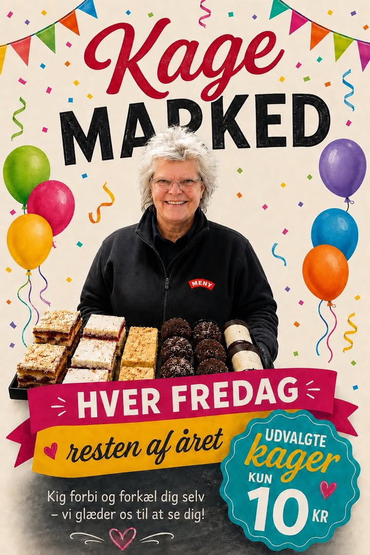 Meny Als udlodder en præmie i anledning af kagemarked på fredag