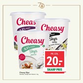 Cheasy skyr til tilbudspris hos SPAR Skallerup A/S i uge 40