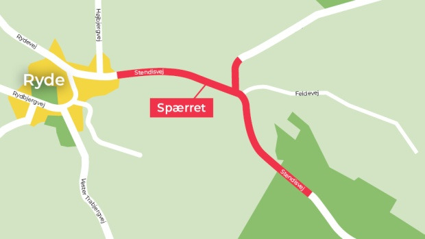 Stendisvej spærret for gennemkørsel