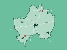 To mulige placeringer af nyt fængsel i Viborg Kommune