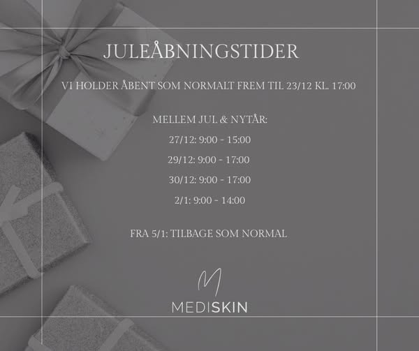 Planlæg dit julebesøg hos MediSkin: Se vores åbningstider i julen og nytåret