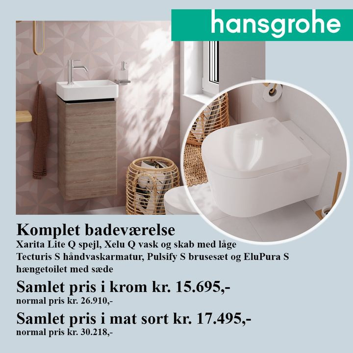 VangVedVængets VVS tilbyder komplette badeværelsespakker fra HansGrohe i september 2024