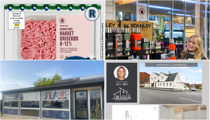 Nyt fra Slagelse Camping og Outdoor Center, RealMæglerne Næstved by Bülow ApS, REMA 1000 Karrebækvej og 1 anden