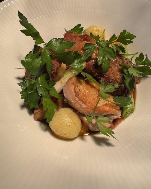 Østergade 1 tilbyder surprice menu med 3 retter og 3 glas vin