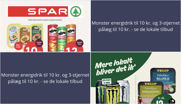Monster energidrik til 10 kr. og 3-stjernet pålæg til 10 kr. - se de lokale tilbud