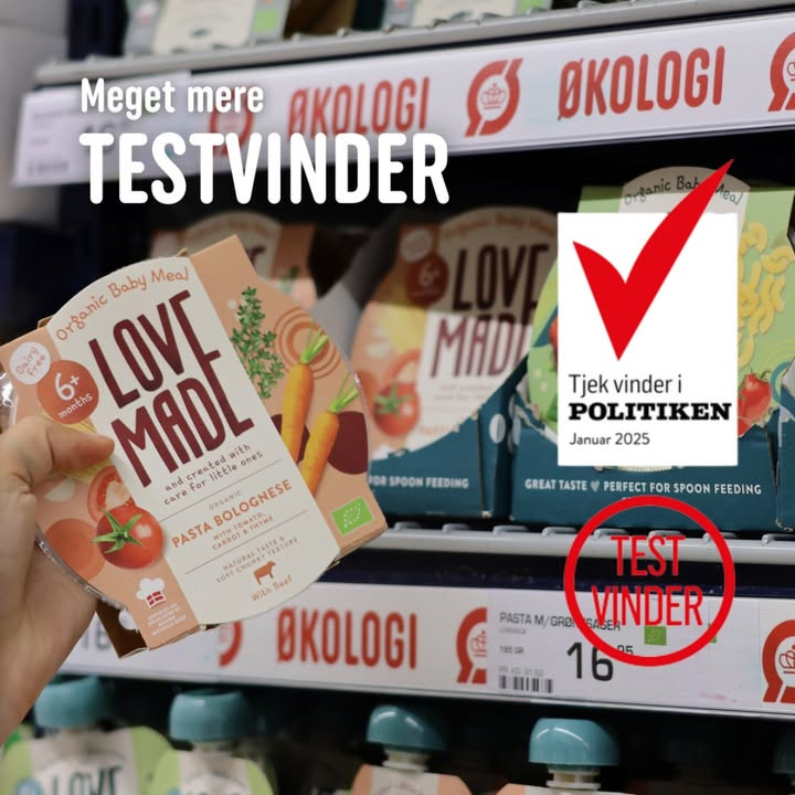 Rema 1000 Hadsund tilbyder testvinder babymad fra LoveMade i butikken