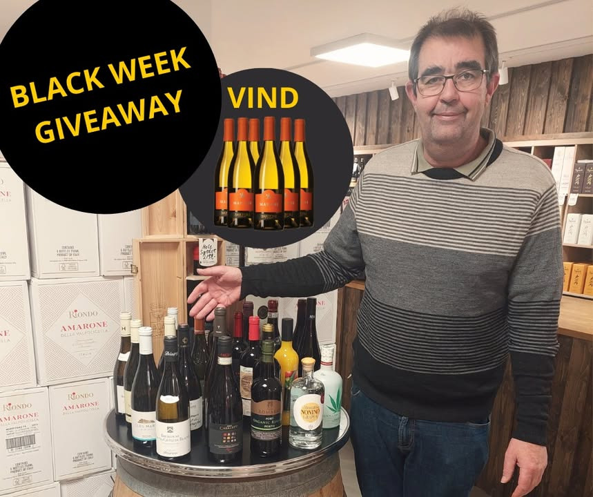 Fredericia Vinhandel fejrer Black Week med konkurrence om hvid Amarone vinleverancer