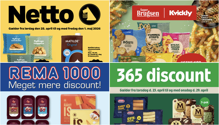 Steff Houlberg pølser til 20 kr. og Bistronne kyllingemarked til 10 kr. - se de lokale tilbud