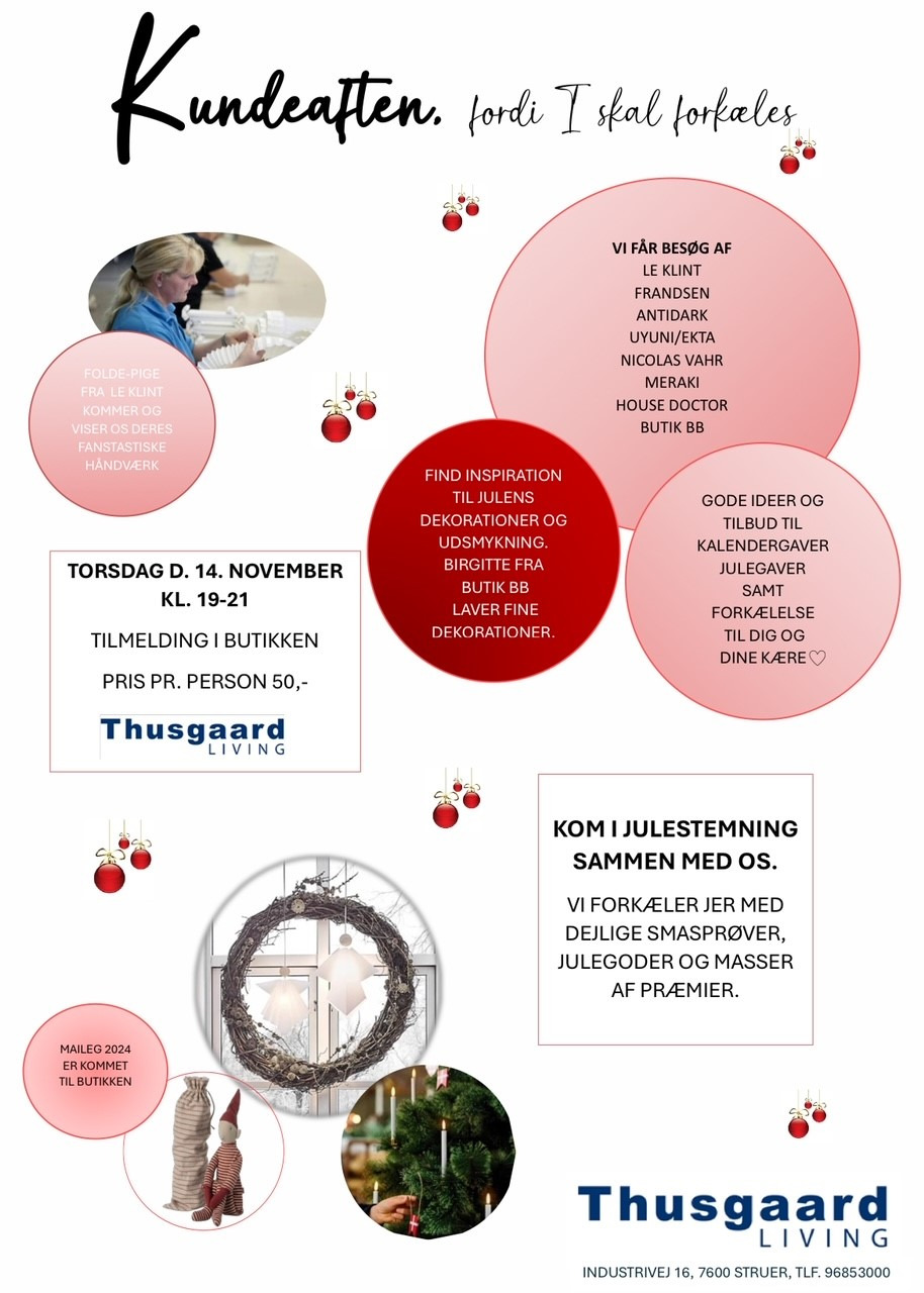 Kundeaften hos Thusgaard Living: En smag af jul og forkælelse.