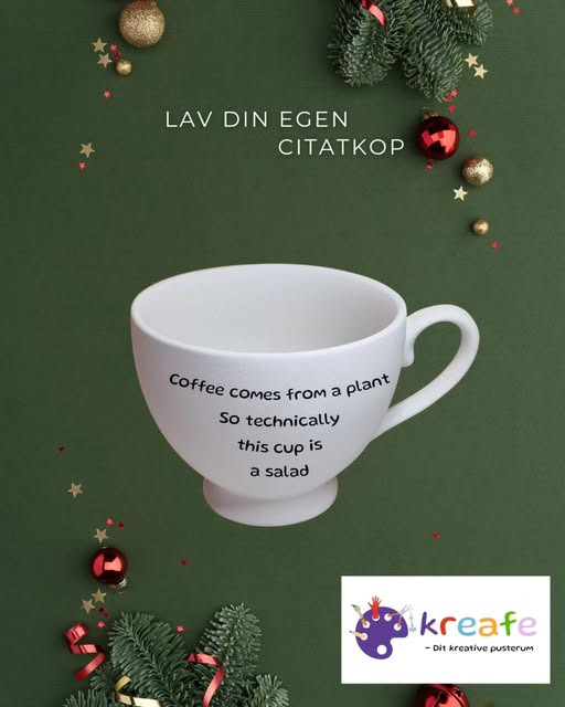 Kreafe opfordrer til kreativitet med personlige citatkopper til jul