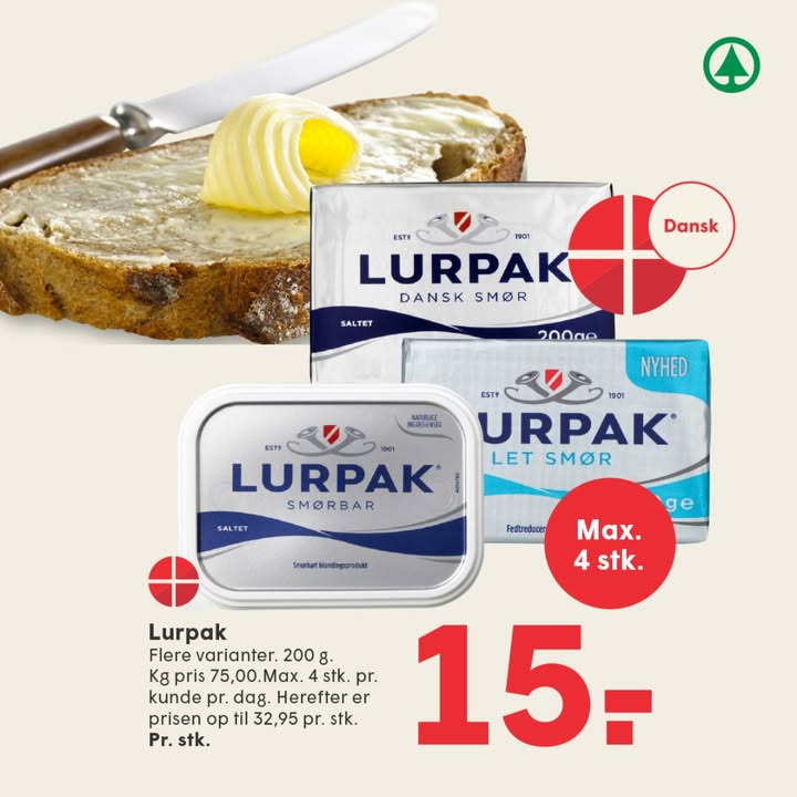 SPAR Nørrebro Hjørring: Gode priser på Lurpak i denne uge