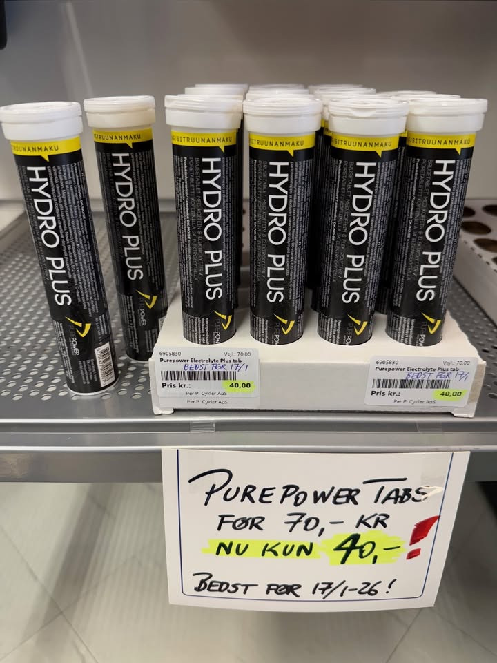 Store besparelser hos Per P. Cykler: PurePower Tabs til kun 40 kr.