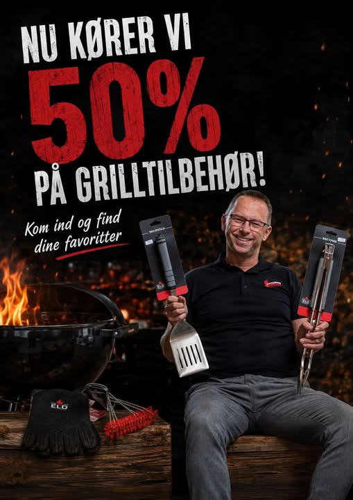 Skousen Holstebro giver 50% rabat på grilltilbehør