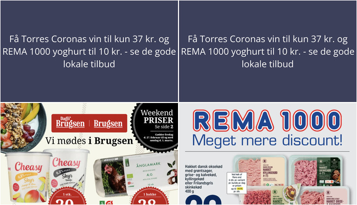 Få Torres Coronas vin til kun 37 kr. og REMA 1000 yoghurt til 10 kr. - se de gode lokale tilbud