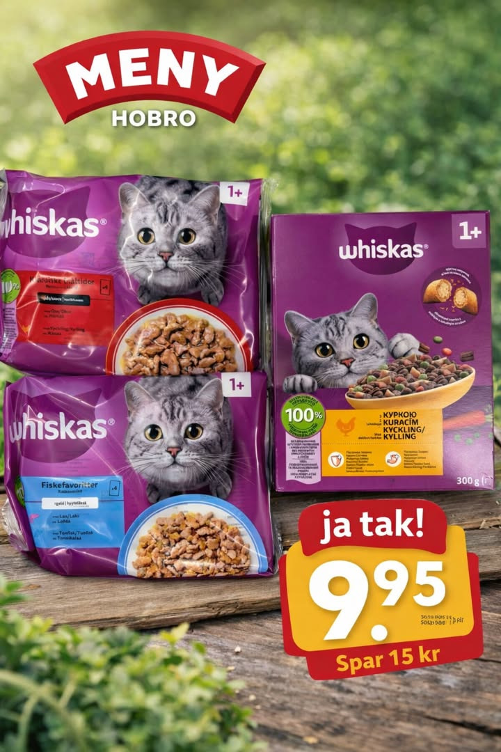 Meny Hobro tilbyder Whiskas kattemad til vanvittig pris